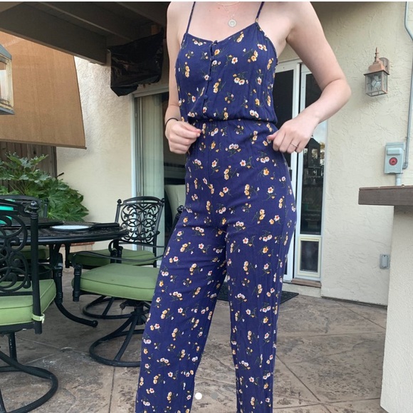 Pants - Floral jumpsuit